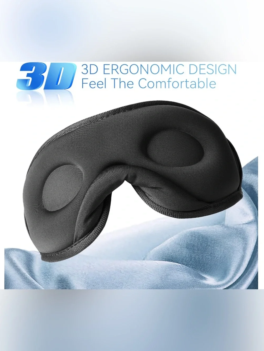 Black Bluetooth Music Sleep Mask with Speakers